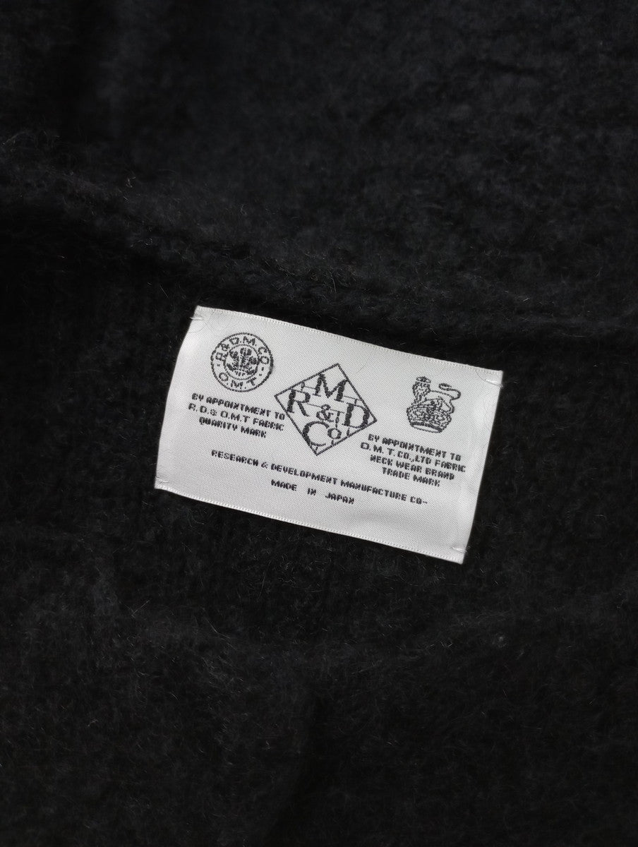 R&D.M.Co- オールドマンズテーラー KNIT BOA COAT モヘヤ ウール ニット ボア ノーカラー ロングコート 黒 ブラック  【中古】