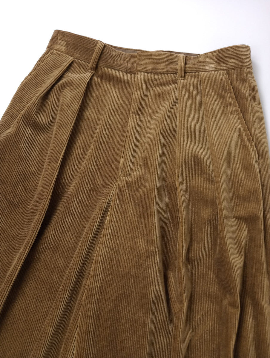 JOURNAL STANDARD L'ESSAGE ジャーナルスタンダード  レサージュ  ストレッチ コーデュロイ  2タック パンツ ブラウン  38  【中古】