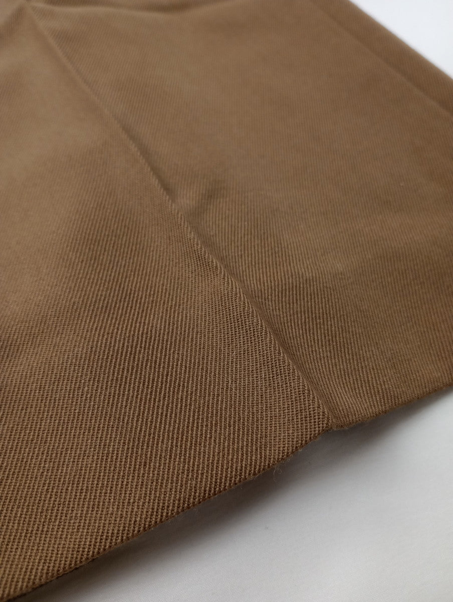 MARGARET HOWELL マーガレットハウエル WOOL GABARDINE TROUSERS ワイドパンツ 3 ブラウン  【中古】