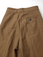MARGARET HOWELL マーガレットハウエル WOOL GABARDINE TROUSERS ワイドパンツ 3 ブラウン  【中古】