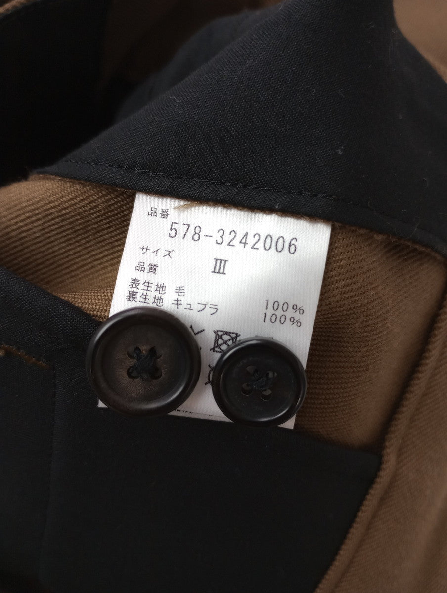 MARGARET HOWELL マーガレットハウエル WOOL GABARDINE TROUSERS ワイドパンツ 3 ブラウン  【中古】