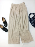 Drawer ドゥロワー RESORT1チノバックギャザーパンツ ワイド ジッパーフライ  ベージュ 40  【中古】