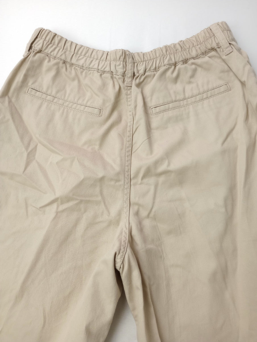 Drawer ドゥロワー RESORT1チノバックギャザーパンツ ワイド ジッパーフライ  ベージュ 40  【中古】
