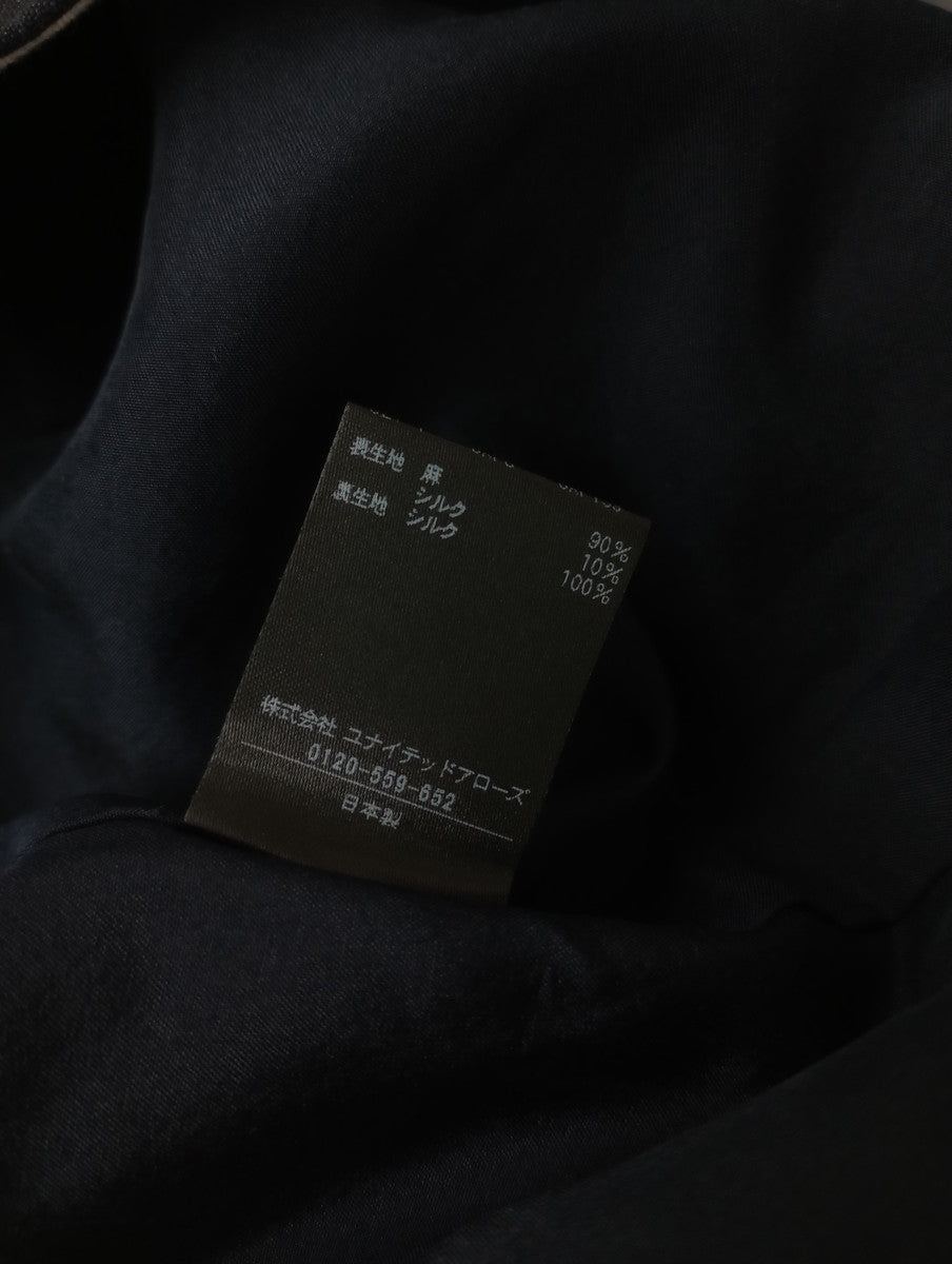 Drawer ドゥロワー リネン シルク パンツ 40  ダークネイビー  【中古】