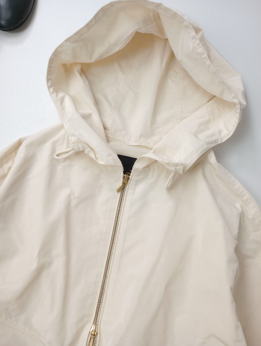 Drawer ドゥロワー フード付きジップアップブルゾン マウンテンパーカー ジャケット アイボリー  38  【中古】