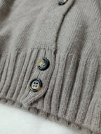 MARGARET HOWELL マーガレットハウエル CASHMERE COTTON KNIT カシミヤ コットン ニットカーディガン 2 グレージュ  【中古】