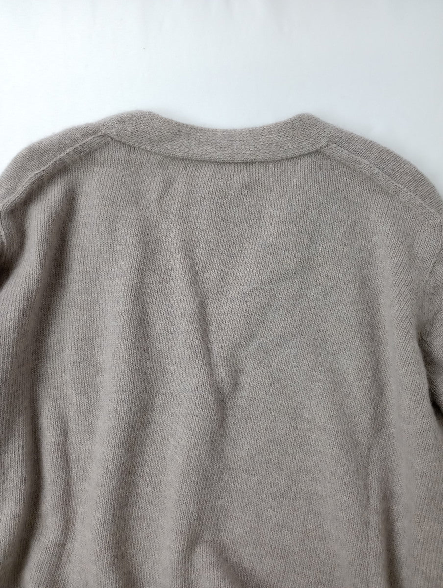 MARGARET HOWELL マーガレットハウエル CASHMERE COTTON KNIT カシミヤ コットン ニットカーディガン 2 グレージュ  【中古】