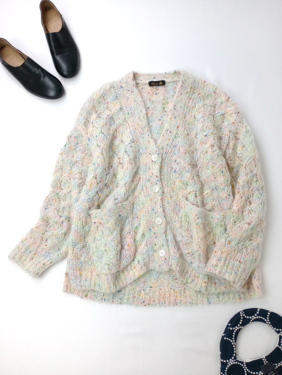 Drawer ドゥロワー モヘア ミックス  ニット カーディガン 羽織  【中古】
