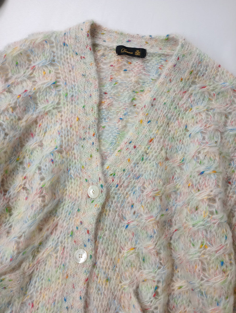 Drawer ドゥロワー モヘア ミックス  ニット カーディガン 羽織  【中古】
