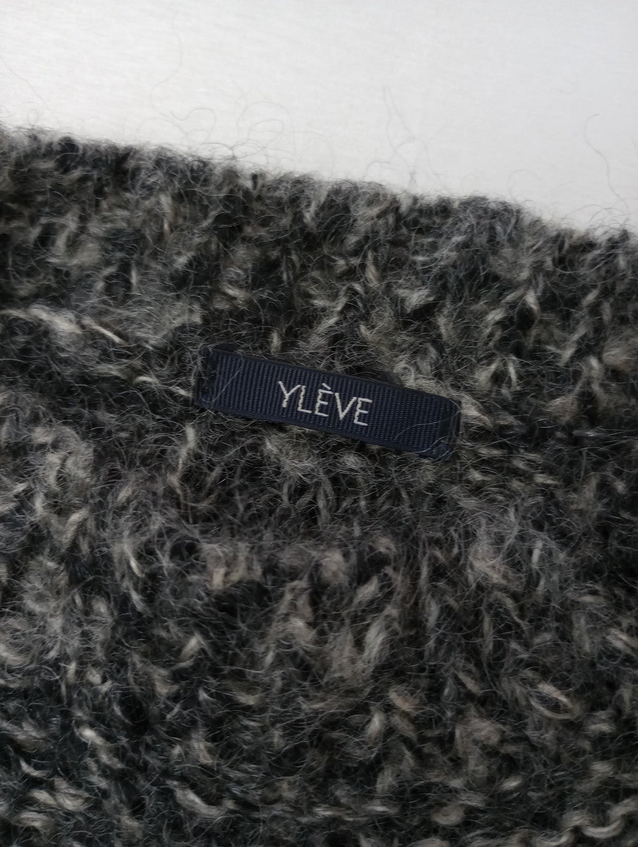 YLEVE イレーヴ ハイネック モヘヤ ウール  長袖 ニット セーター  トップス  黒 ブラック 1 【中古】