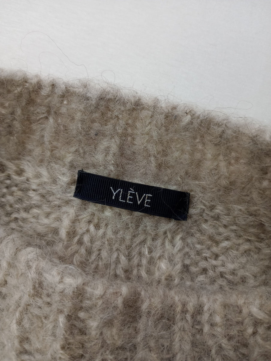 YLEVE イレーヴ ハイネック モヘヤ ウール ニット セーター  長袖 トップス ベージュ  1  【中古】