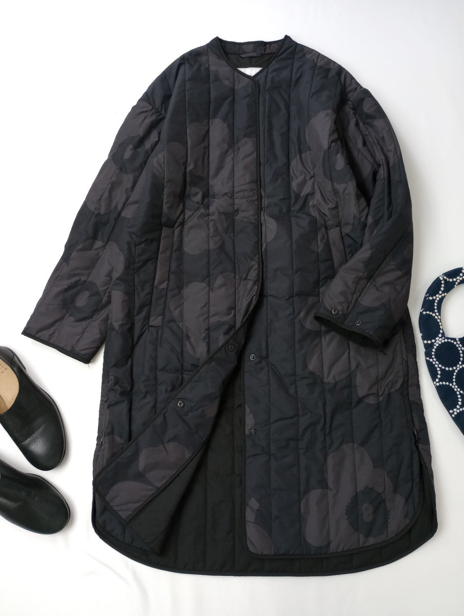 Marimekko マリメッコ ウニッコ 花柄  中綿 ノーカラー コート XXS  【中古】