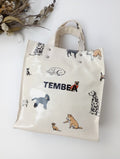 TEMBEA テンベア PAPER TOTE SMALL（ DOG PRINT） アイボリー 犬柄 ドッグ 柄  【中古】