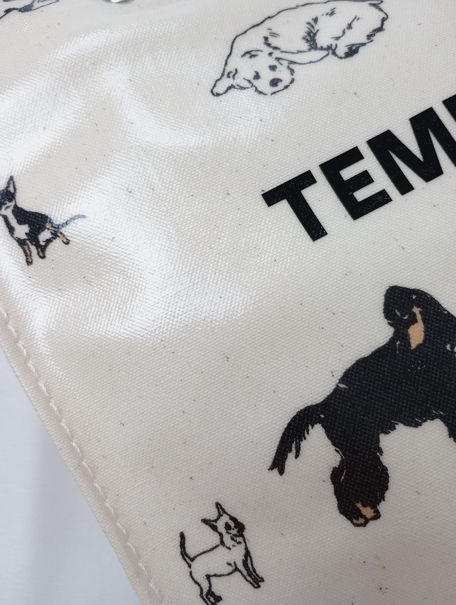 TEMBEA テンベア PAPER TOTE SMALL（ DOG PRINT） アイボリー 犬柄 ドッグ 柄  【中古】