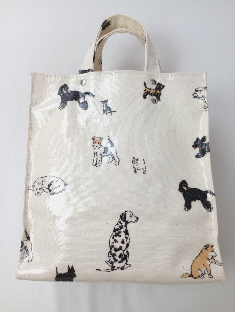 TEMBEA テンベア PAPER TOTE SMALL（ DOG PRINT） アイボリー 犬柄 ドッグ 柄  【中古】