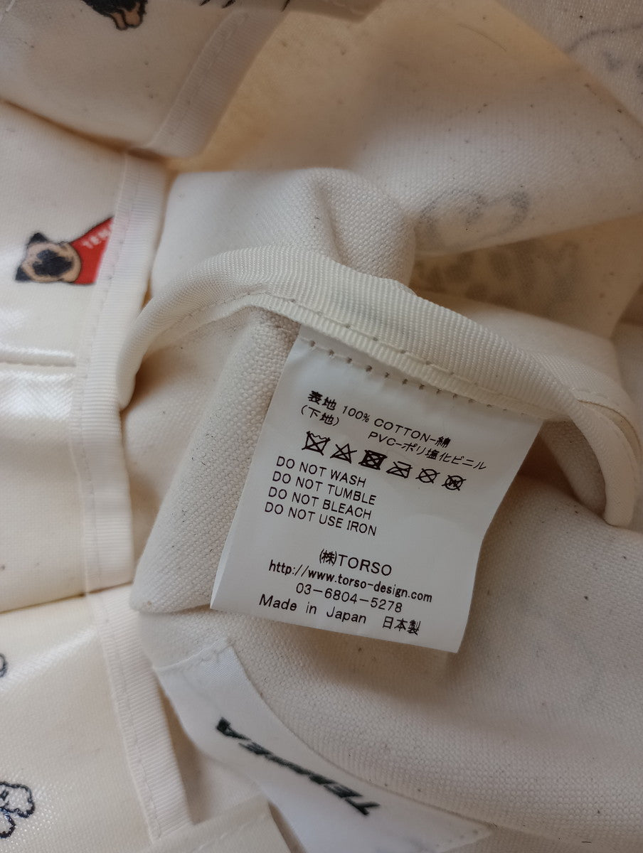 TEMBEA テンベア PAPER TOTE SMALL（ DOG PRINT） アイボリー 犬柄 ドッグ 柄  【中古】