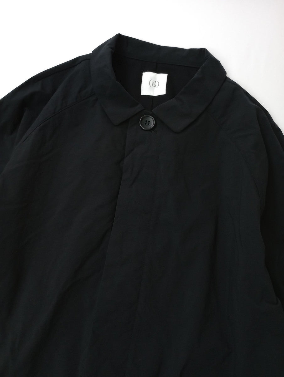 (g) グラム ガーゼ ナイロン ロング ステンカラーコート 黒 ブラック  【中古】