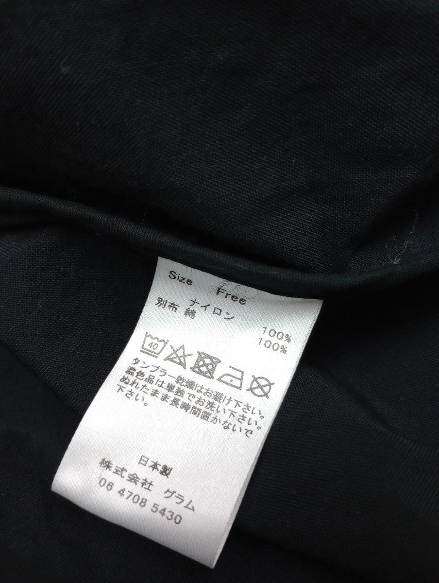 (g) グラム ガーゼ ナイロン ロング ステンカラーコート 黒 ブラック  【中古】