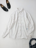 45R フォーティーファイブアール スーピマオックスの9088ノット長袖 シャツ チャイナ シノワズリ  白  【中古】