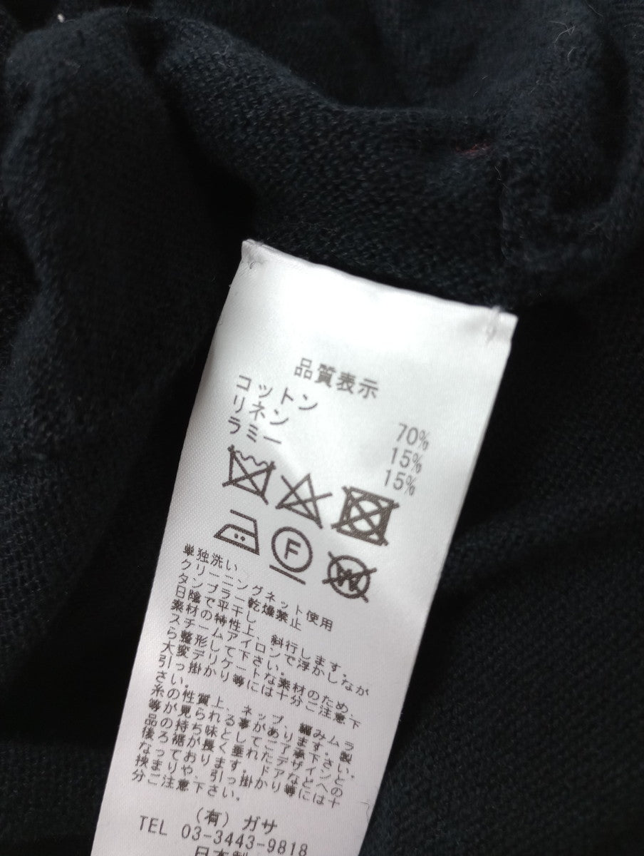 NATIVE VILLAGE ネイティブ ヴィレッジ ラミー リネン コットン サマー ニット トップス 黒 ブラック  【中古】