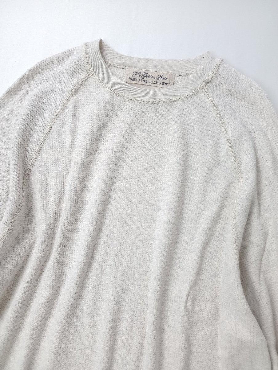 REMI RELIEF  レミレリーフ  ロング スリーブ Tシャツ  長袖 カットソー トップス  サーマル  杢グレー  S 【中古】