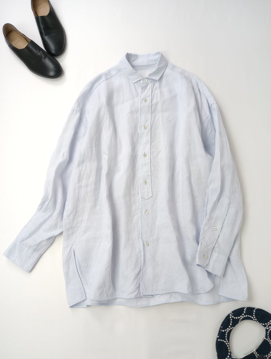 TICCA  ティッカ  リネン スクエア ビッグ シャツ  ライトブルー  ユニセックス 【中古】