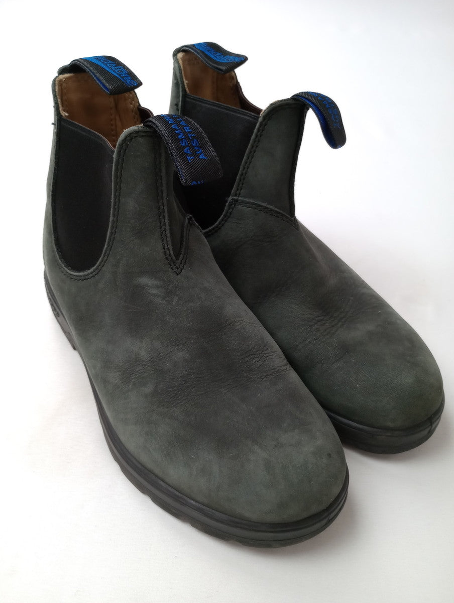 Blundstone ブランドストーン サイドゴア ブーツ レザー  グレー  墨黒 4  【中古】