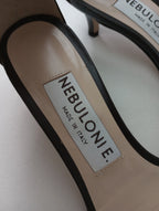 NEBULONIE. ネブローニ  アンクル ストラップ サンダル  レザー 黒 ブラック 37   【中古】
