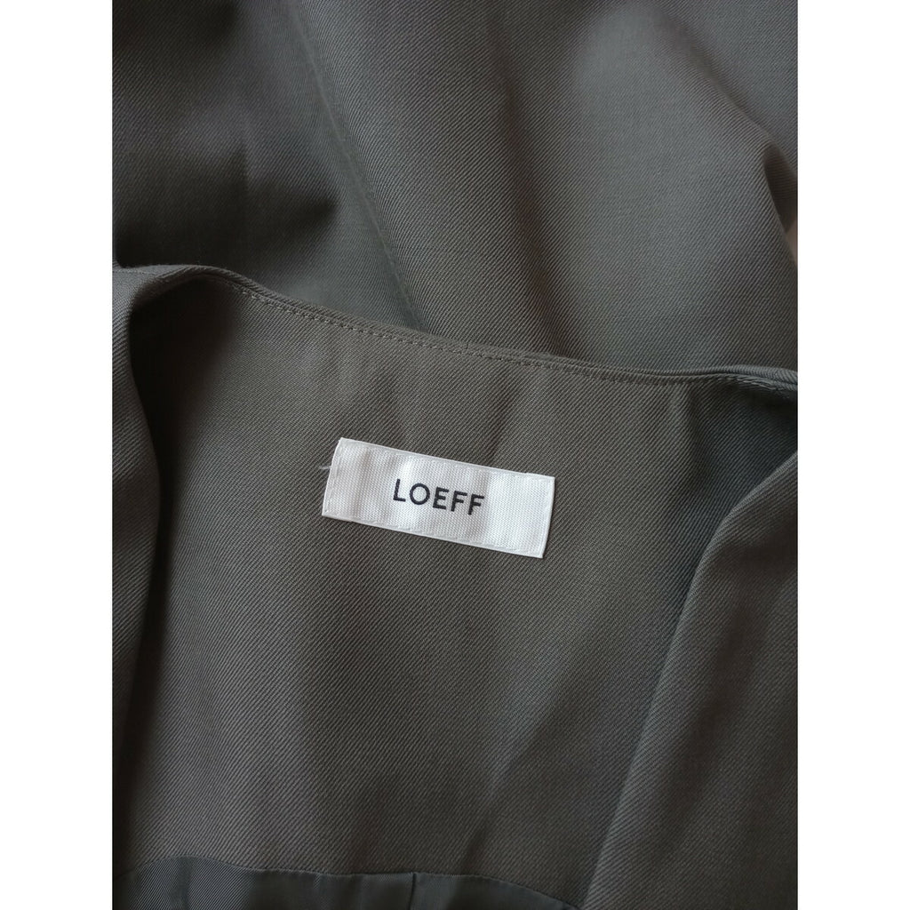 22AW LOEFF ロエフ ギャバ Vネック ワンピース ロング ベスト カーキ【中古】