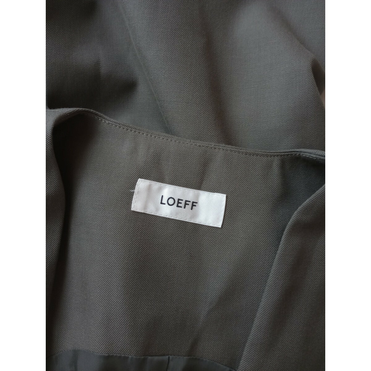 22AW LOEFF ロエフ ギャバ Vネック ワンピース ロング ベスト カーキ【中古】