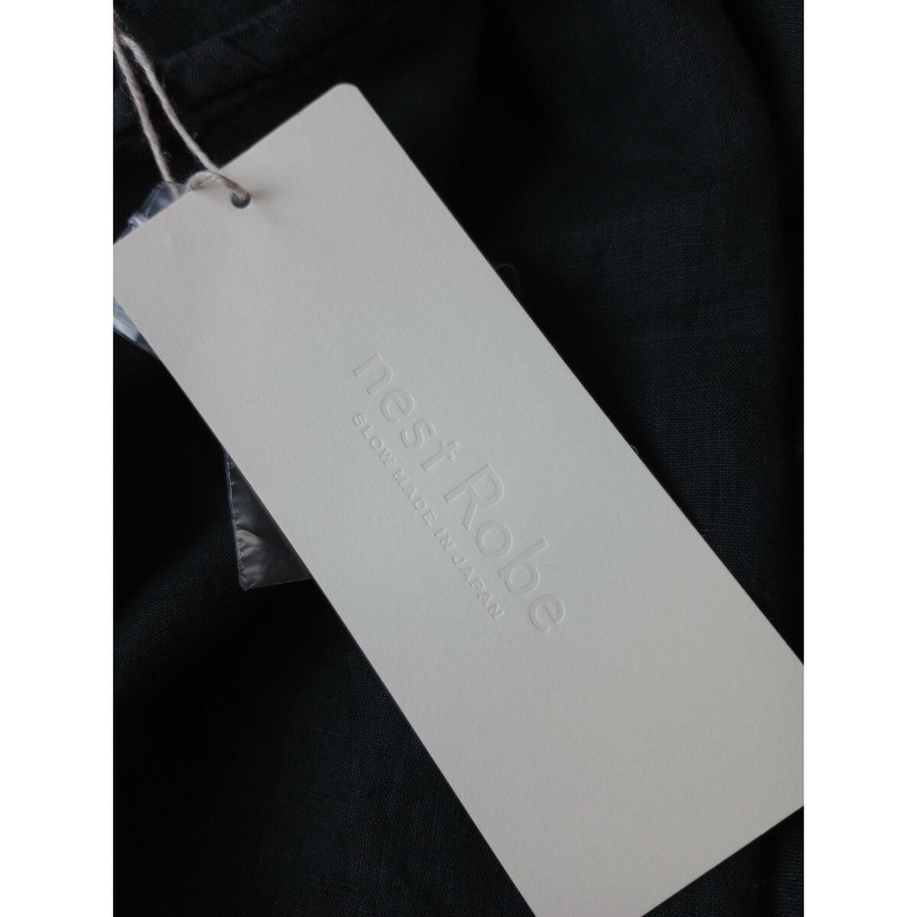 23SS nest Robe ネストローブ リネン サイド レース ノースリーブ ブラウス トップス 黒 ブラック【中古】
