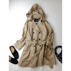 ETRETOKYO×Aquascutum エトレトウキョウ アクアスキュータムフーディートレンチコート【中古】 ベージュ 8【中古】