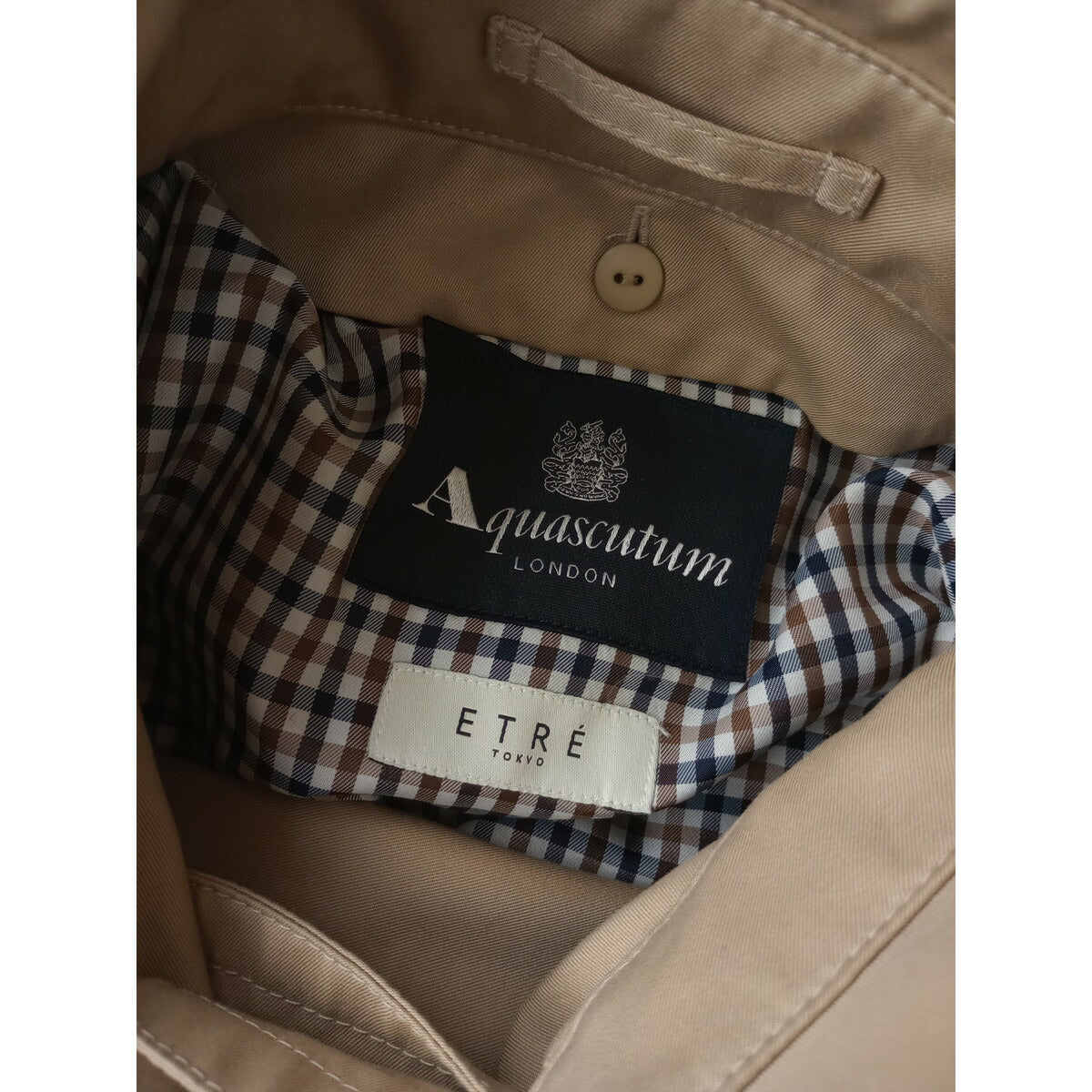 ETRETOKYO×Aquascutum エトレトウキョウ アクアスキュータムフーディートレンチコート【中古】 ベージュ 8【中古】
