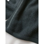 新品 FUMIKA UCHIDA フミカウチダ LONG-SLEEVE THERMAL 異素材切替 ニットセーター長袖 クルーネック ストライプメッシュ ウール グレー Ｌ