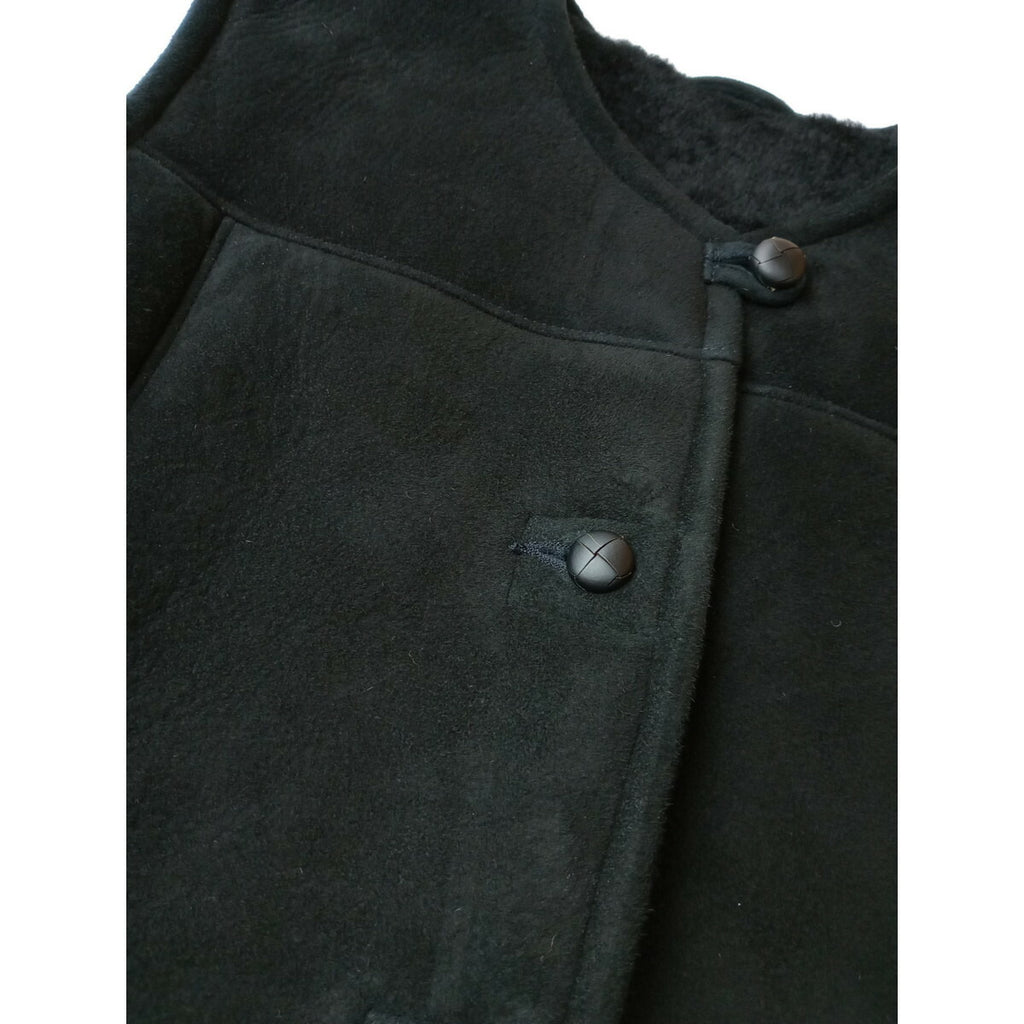 Colenimo コレニモ シープスキン ムートン ベスト 黒 ブラック L (22M＋0213)【中古】