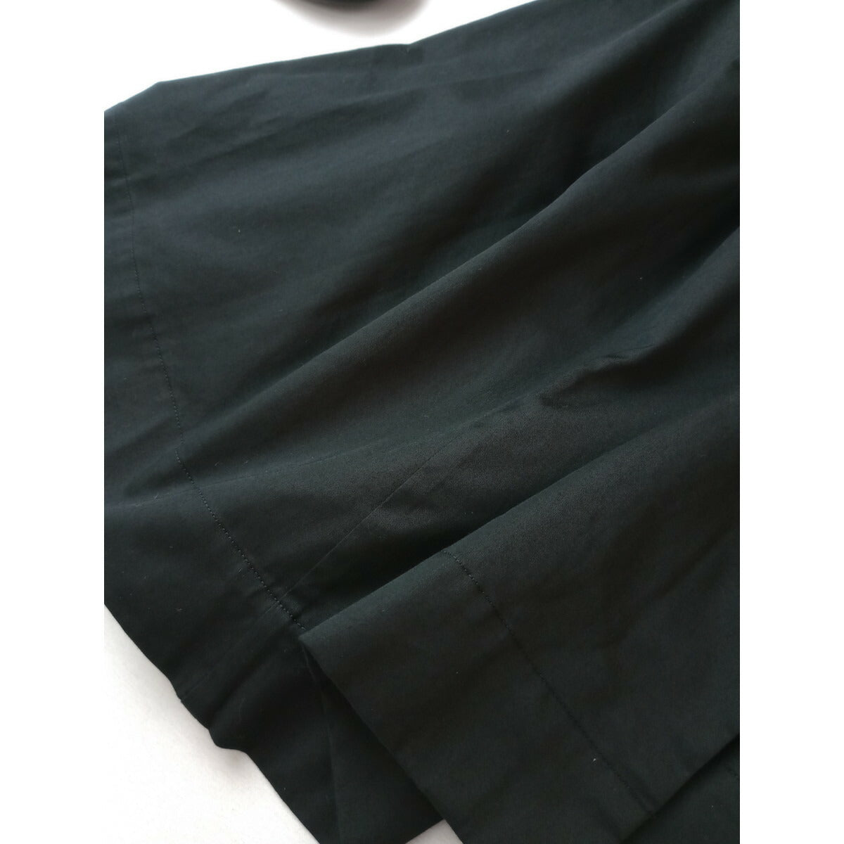 23SS MARGARET HOWELL マーガレットハウエル WASHED COTTON SATIN 襟 ロング 長袖 シャツ ワンピース 黒 ブラック 2【中古】