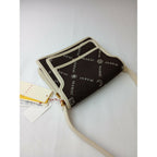 MARNI マルニ intarsia-knit logo satchel bag ロゴ サッチェル バッグ ショルダー バッグ ダーク ブラウン【中古】