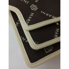 MARNI マルニ intarsia-knit logo satchel bag ロゴ サッチェル バッグ ショルダー バッグ ダーク ブラウン【中古】