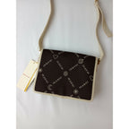 MARNI マルニ intarsia-knit logo satchel bag ロゴ サッチェル バッグ ショルダー バッグ ダーク ブラウン【中古】