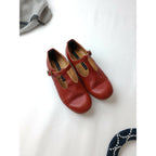 GARMENTREPRODUCTIONOFWORKERS ガーメントリプロダクションオブワーカーズFARMERS T-STRAP SHOSE Tストラップ レザー シューズ 赤 4【中古】