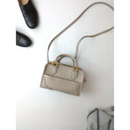 J&M DAVIDSON ジェイアンドエム デヴィッドソン MIA CUBE ミア キューブ ミニ レザー ショルダーバッグ WARM TAUPE ベージュ【中古】
