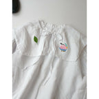 nest Robe ネストローブ KUMI KOSUGE SPECIAL ITEM 「世界一美しい鳥」 リネン付け襟 セーラー ブラウス 長袖 トップス 白【中古】
