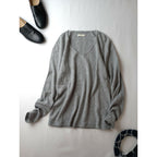 糸衣 itoi KIDO PURE CASHMERE カシミヤ Vネッ ク ニット 長袖 トップス セーター 1 グレー 【中古】