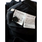 22AWMARGARETHOWELL×FOXBROTHERSマーガレットハウエルフォックスブラザーズフランネルラップスカートウールプリーツ ロング 黒 ブラック1 (5M＋2233)【中古】