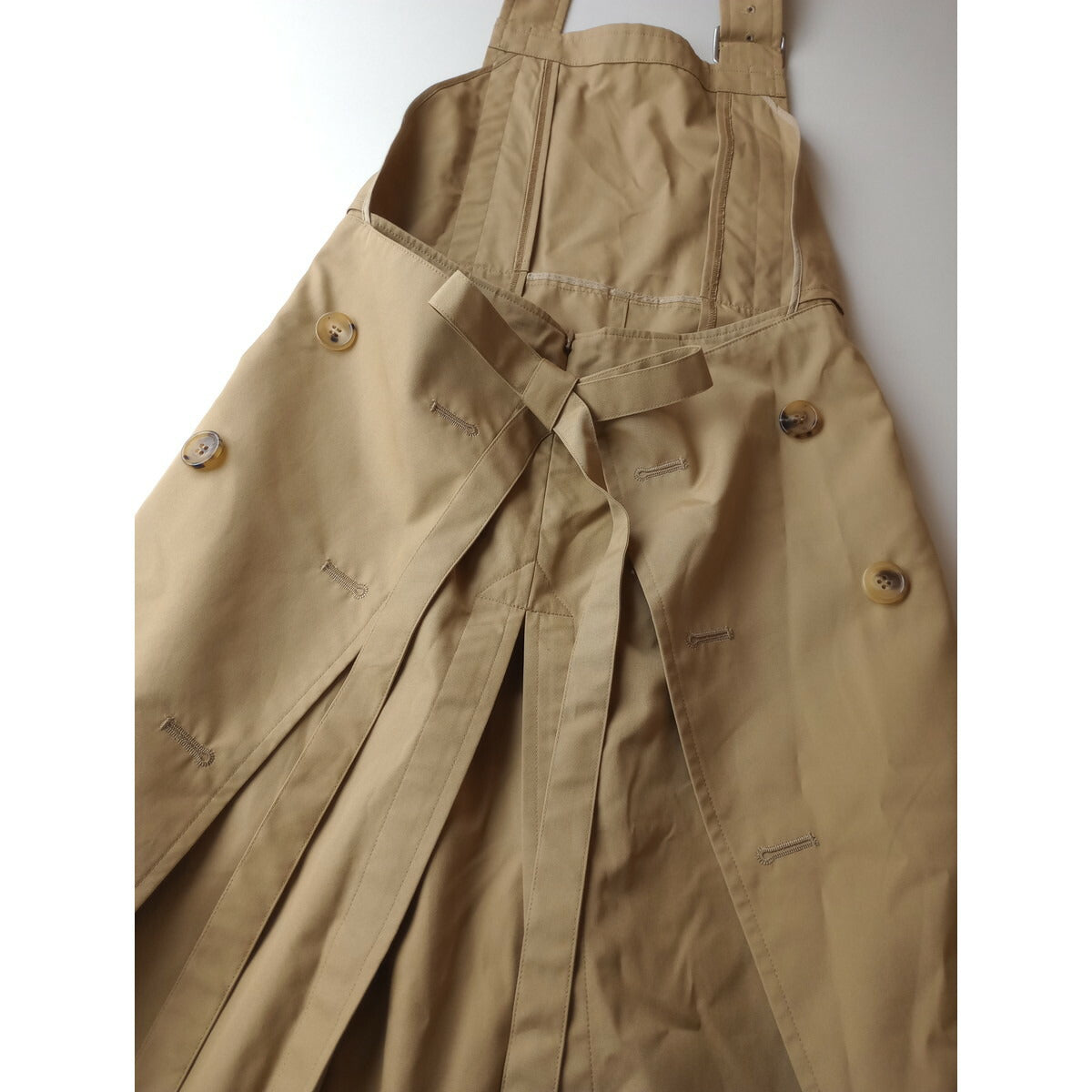 23SSJUNYAWATANABECOMME des GARCONS ジュンヤ ワタナベ コムデギャルソン SALOPETTE サロペット エプロンワンピース スカート ベージュ XS【中古】