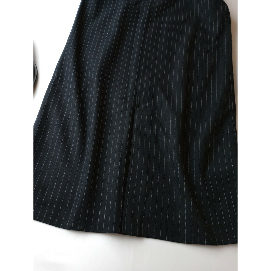 23AW 新品 RIM.ARK リムアークMannish stripe pencil SK マニッシュ ストライプ ペンシル ロングスカート 黒 ブラック【中古】