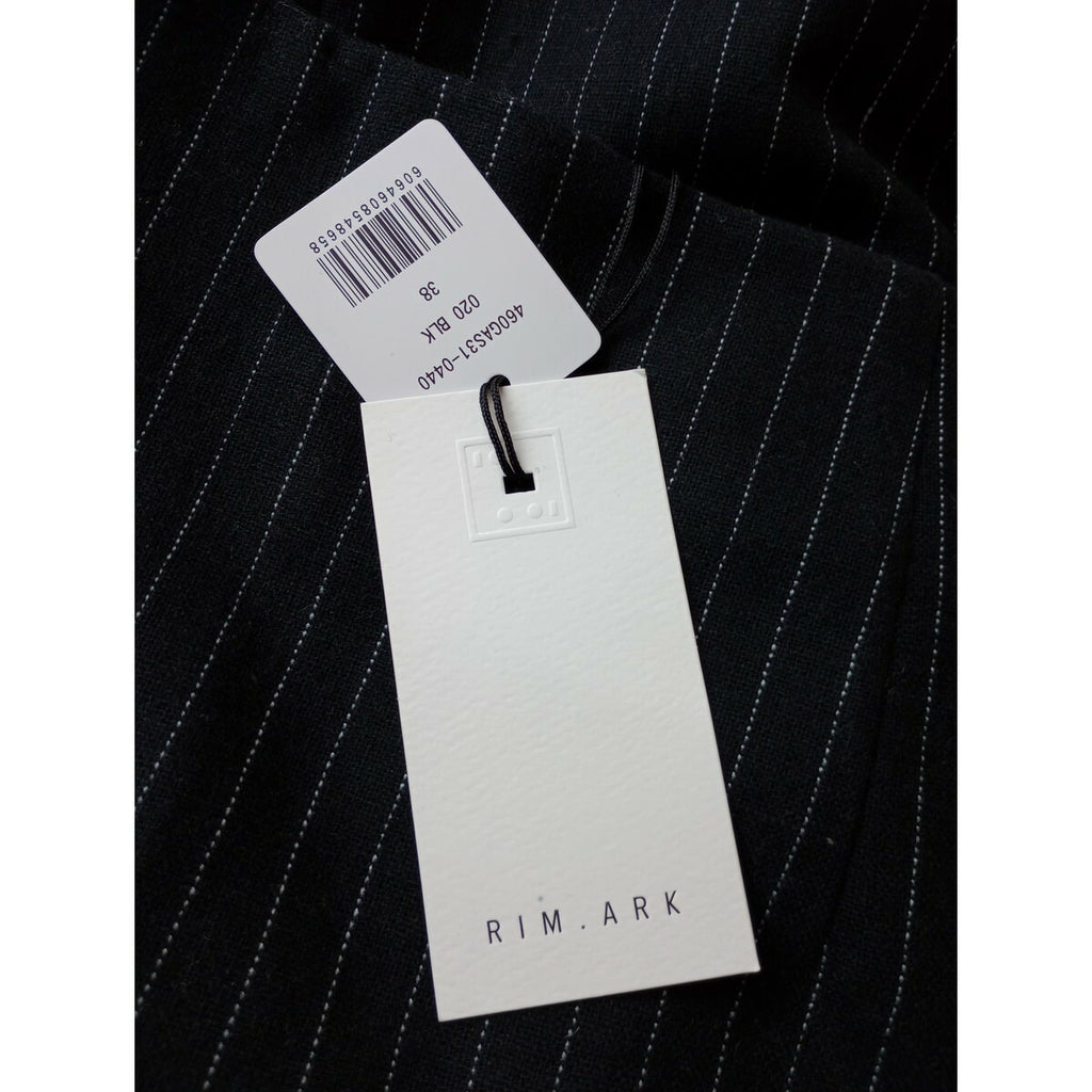 23AW 新品 RIM.ARK リムアークMannish stripe pencil SK マニッシュ ストライプ ペンシル ロングスカート 黒 ブラック【中古】