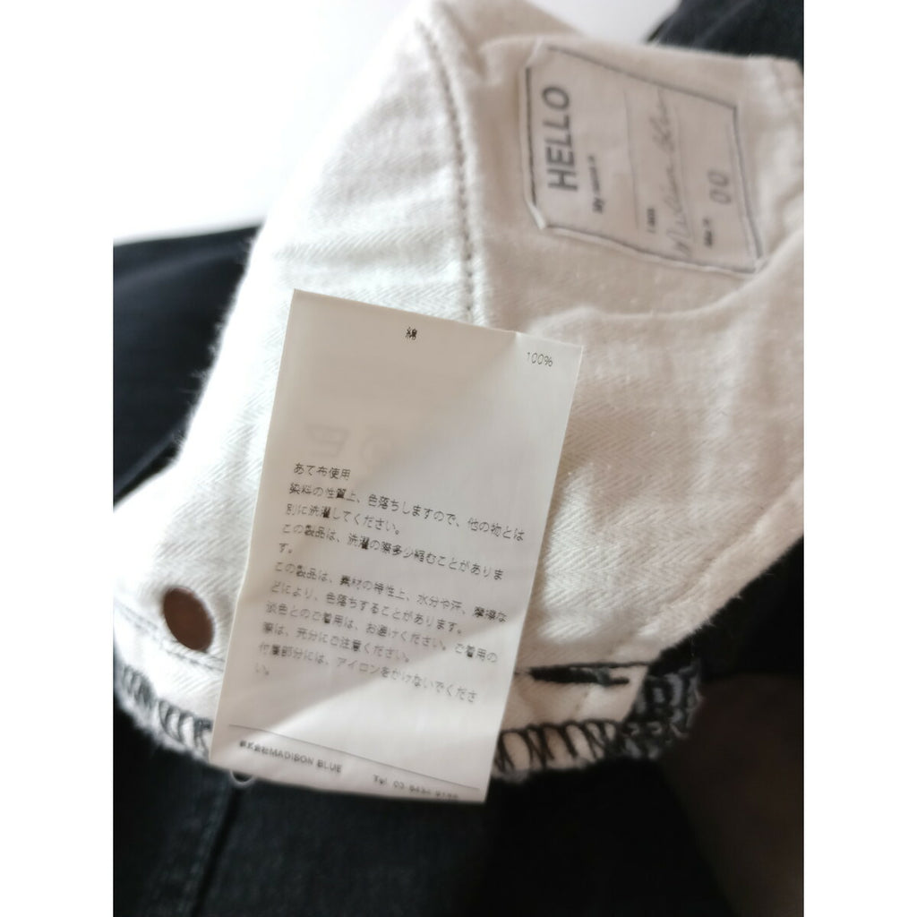 MADISONBLUE マディソンブルー SERUBITCHI JACQUARD STRAIGHT DENIM セルビッチデニムパンツ 黒 ブラック 00 XS【中古】