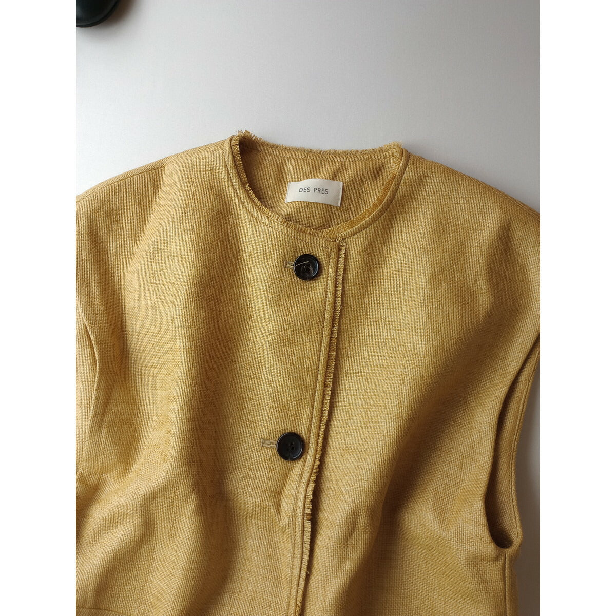 24SS DES PRES デプレ ナイロン コットン ラフィア クルーネック ジレ ベスト【中古】