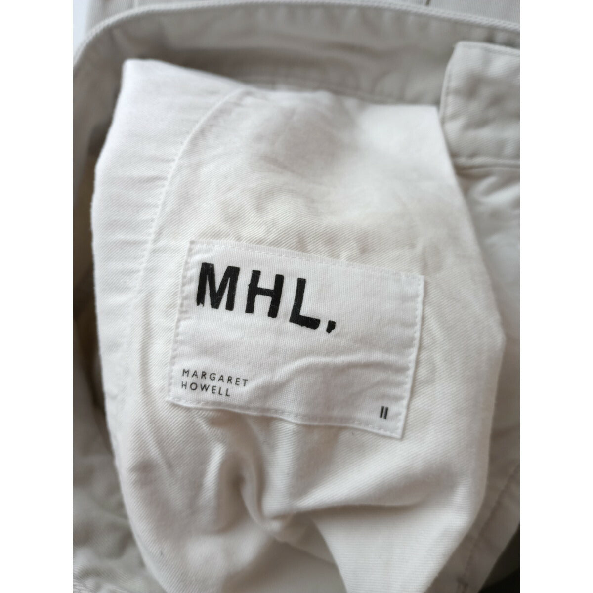 MHL エムエイチエル マーガレットハウエル BRUSHED COTTON DRILL コットン パンツ ライトベージュ 2【中古】